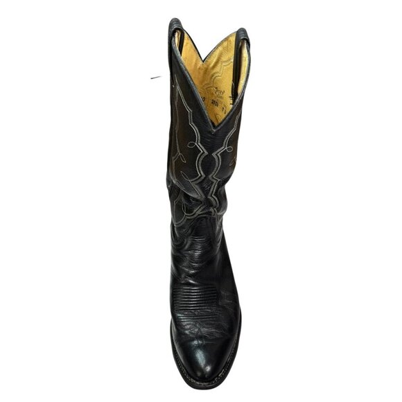 Tony Lama Vinatge Men’s Black Leather Western Cowboy Boots Size 9D Style 2964 - Picture 3 of 12
